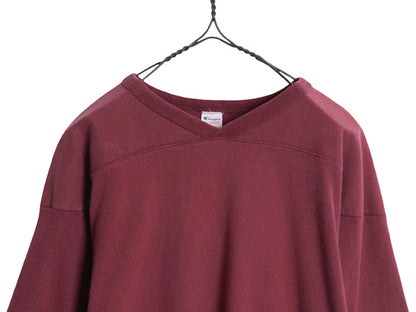 80s USA製 ★ チャンピオン フットボール Tシャツ メンズ XL / ヴィンテージ シングルステッチ 無地 コットン 半袖 ヘビーウェイト エンジ