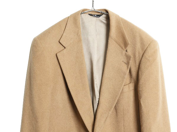 80s USA製 チャップス ラルフローレン テーラード ジャケット メンズ XL 程 古着 オールド ポロ キャメル ヘアー ブレザー 大きいサイズ 茶