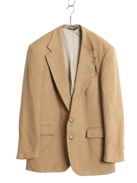 80s USA製 チャップス ラルフローレン テーラード ジャケット メンズ XL 程 古着 オールド ポロ キャメル ヘアー ブレザー 大きいサイズ 茶