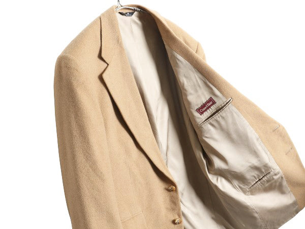 80s USA製 チャップス ラルフローレン テーラード ジャケット メンズ XL 程 古着 オールド ポロ キャメル ヘアー ブレザー 大きいサイズ 茶
