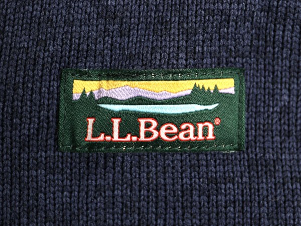 エルエルビーン セーター フリース ベスト メンズ XL 古着 アウトドア 重ね着 前開き フルジップ ハイネック ワンポイント 大きいサイズ 紺