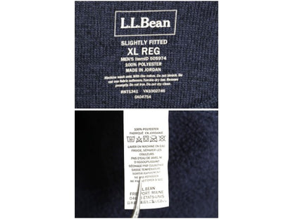 エルエルビーン セーター フリース ベスト メンズ XL 古着 アウトドア 重ね着 前開き フルジップ ハイネック ワンポイント 大きいサイズ 紺