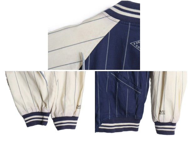 90s ヤンキース リバーシブル スタジャン メンズ XXL / オールド MLB オフィシャル ミラージュ ラミー コットン ベースボール 大きいサイズ