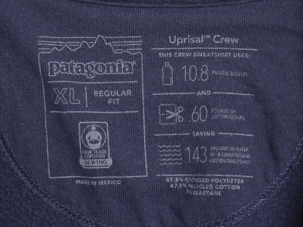 パタゴニア ワンポイント クルーネック スウェット メンズ XL / 18年製 アウトドア トレーナー 裏起毛 ストレッチ ネイビー 大きいサイズ