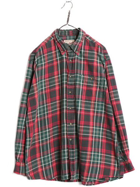 90s ウールリッチ チェック 長袖 フランネル シャツ メンズ XL 旧タグ オールド アウトドア コットン 長袖シャツ ネルシャツ 大きいサイズ