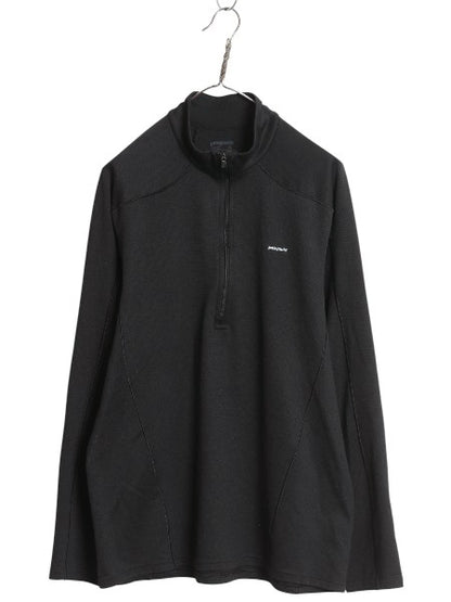 パタゴニア キャプリーン 3 長袖 Tシャツ メンズ L / 11年製 ストレッチ カットソー ロンT アンダーシャツ インナー ハーフジップ ブラック