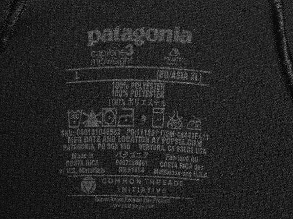 パタゴニア キャプリーン 3 長袖 Tシャツ メンズ L / 11年製 ストレッチ カットソー ロンT アンダーシャツ インナー ハーフジップ ブラック