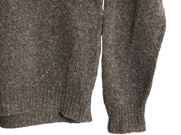 90s USA製 ランズエンド ニット セーター メンズ M 古着 オールド ウール ミドルゲージ クルーネック 無地 プルオーバー シンプル ゆったり