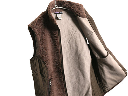 パタゴニア レトロX フリース ベスト レディース L / 09年製 フルジップ アウトドア パイル 重ね着 前開き ハイネック 廃盤 ボア ブラウン