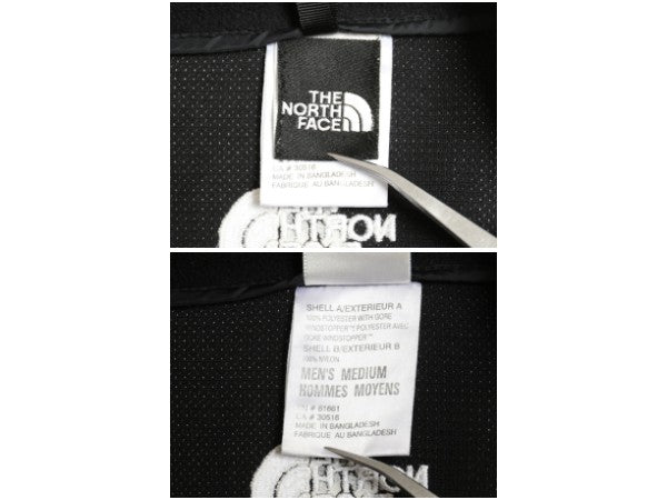 90s ノースフェイス GORE WINDSTOPPER フリース ナイロン 切替 ジャケット メンズ M / オールド アウトドア ハイネック フルジップ 黒 防風