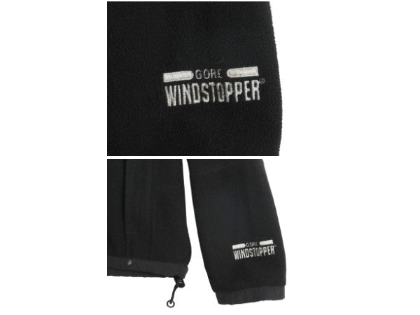 90s ノースフェイス GORE WINDSTOPPER フリース ナイロン 切替 ジャケット メンズ M / オールド アウトドア ハイネック フルジップ 黒 防風