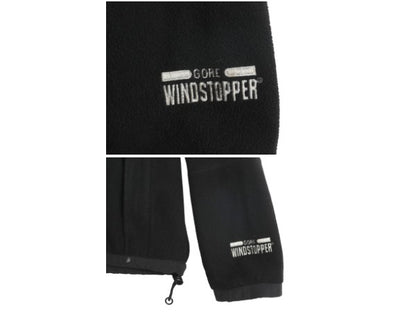 90s ノースフェイス GORE WINDSTOPPER フリース ナイロン 切替 ジャケット メンズ M / オールド アウトドア ハイネック フルジップ 黒 防風