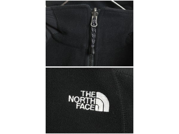90s ノースフェイス GORE WINDSTOPPER フリース ナイロン 切替 ジャケット メンズ M / オールド アウトドア ハイネック フルジップ 黒 防風