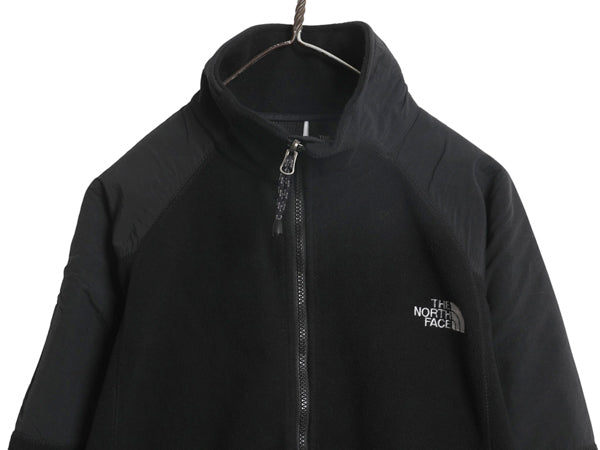 90s ノースフェイス GORE WINDSTOPPER フリース ナイロン 切替 ジャケット メンズ M / オールド アウトドア ハイネック フルジップ 黒 防風