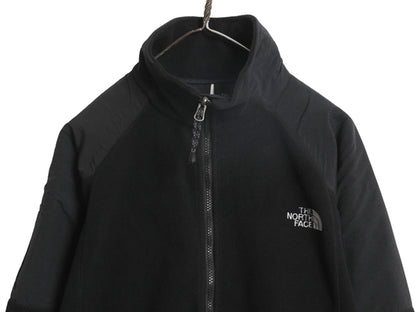 90s ノースフェイス GORE WINDSTOPPER フリース ナイロン 切替 ジャケット メンズ M / オールド アウトドア ハイネック フルジップ 黒 防風