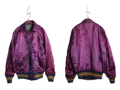 60s ★ HOLT'S 襟付き ウール スタジャン メンズ M 程/ ヴィンテージ サガラ ワッペン 襟付き アワード ジャケット ブルゾン リバーシブル