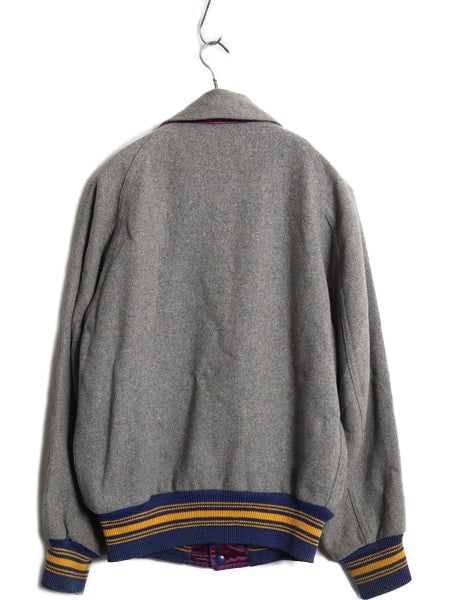 60s ★ HOLT'S 襟付き ウール スタジャン メンズ M 程/ ヴィンテージ サガラ ワッペン 襟付き アワード ジャケット ブルゾン リバーシブル