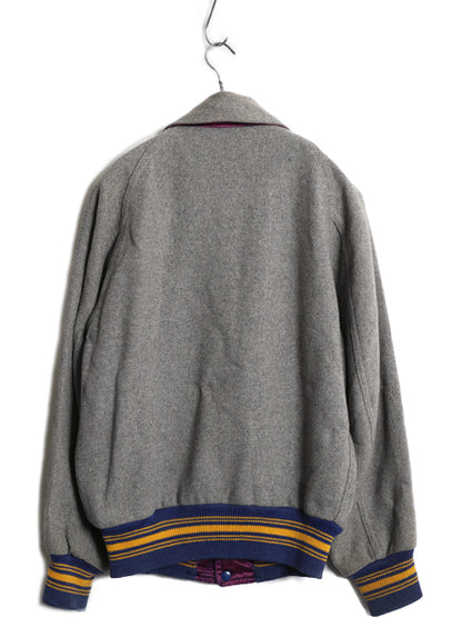 60s ★ HOLT'S 襟付き ウール スタジャン メンズ M 程/ ヴィンテージ サガラ ワッペン 襟付き アワード ジャケット ブルゾン リバーシブル