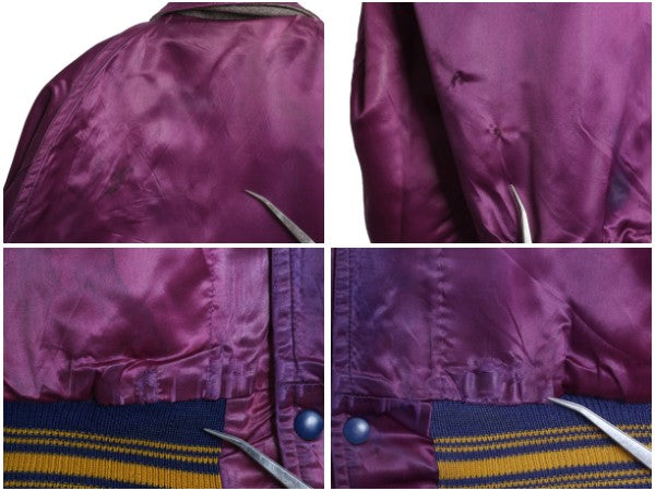 60s ★ HOLT'S 襟付き ウール スタジャン メンズ M 程/ ヴィンテージ サガラ ワッペン 襟付き アワード ジャケット ブルゾン リバーシブル