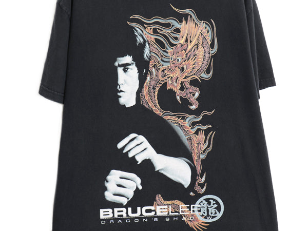 00s ★ ブルースリー イラスト プリント Tシャツ メンズ L / 古着 オールド オフィシャル ムービー 映画 俳優 ドラゴン グラフィック 黒