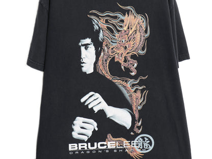 00s ★ ブルースリー イラスト プリント Tシャツ メンズ L / 古着 オールド オフィシャル ムービー 映画 俳優 ドラゴン グラフィック 黒