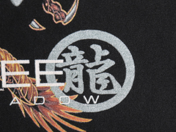 00s ★ ブルースリー イラスト プリント Tシャツ メンズ L / 古着 オールド オフィシャル ムービー 映画 俳優 ドラゴン グラフィック 黒