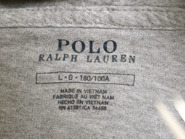 ポロ ラルフローレン フード付き 長袖 Tシャツ メンズ L / コットン ロンT フード パーカー プルオーバー ワンポイント ポニー 無地 グレー