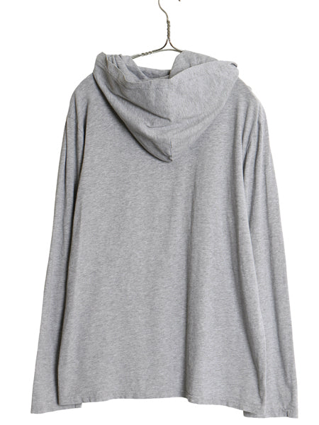 ポロ ラルフローレン フード付き 長袖 Tシャツ メンズ L / コットン ロンT フード パーカー プルオーバー ワンポイント ポニー 無地 グレー