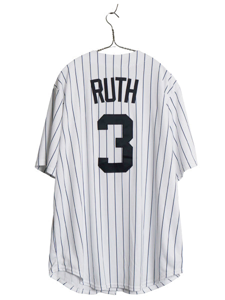 USA製 ヤンキース ベーブルース ベースボール シャツ メンズ XL MLB オフィシャル 野球 マジェスティック 大リーグ ジャージ 大きいサイズ