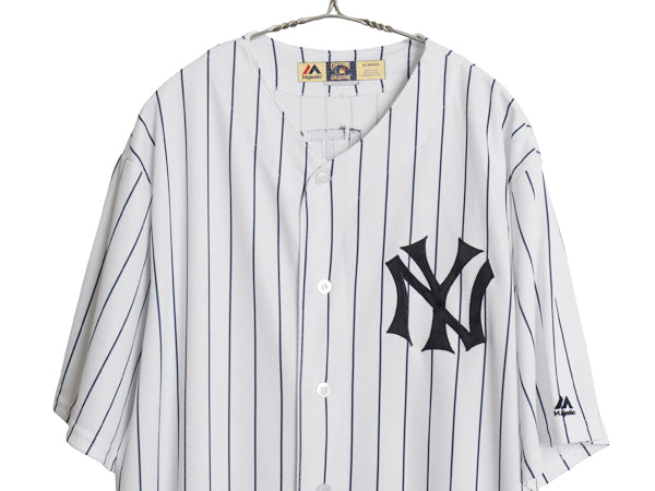 USA製 ヤンキース ベーブルース ベースボール シャツ メンズ XL MLB オフィシャル 野球 マジェスティック 大リーグ ジャージ 大きいサイズ