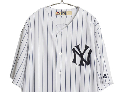 USA製 ヤンキース ベーブルース ベースボール シャツ メンズ XL MLB オフィシャル 野球 マジェスティック 大リーグ ジャージ 大きいサイズ