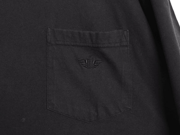 90s ドッカーズ リーバイス ポケット付き 半袖 Tシャツ メンズ L 古着 オールド ポケT ワンポイント 刺繍 ヘビーウェイト ブランク 無地 黒