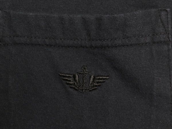 90s ドッカーズ リーバイス ポケット付き 半袖 Tシャツ メンズ L 古着 オールド ポケT ワンポイント 刺繍 ヘビーウェイト ブランク 無地 黒