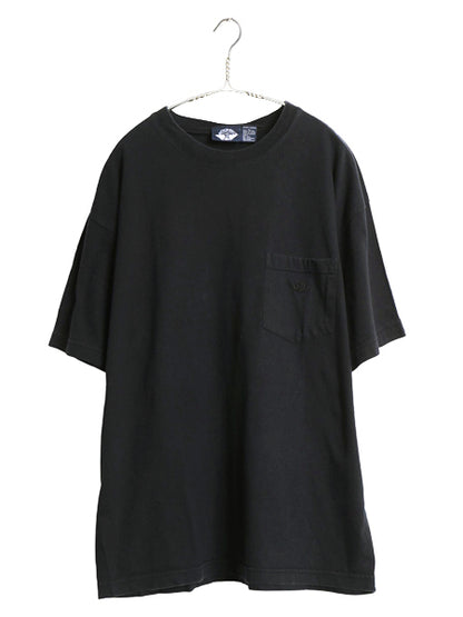 90s ドッカーズ リーバイス ポケット付き 半袖 Tシャツ メンズ L 古着 オールド ポケT ワンポイント 刺繍 ヘビーウェイト ブランク 無地 黒