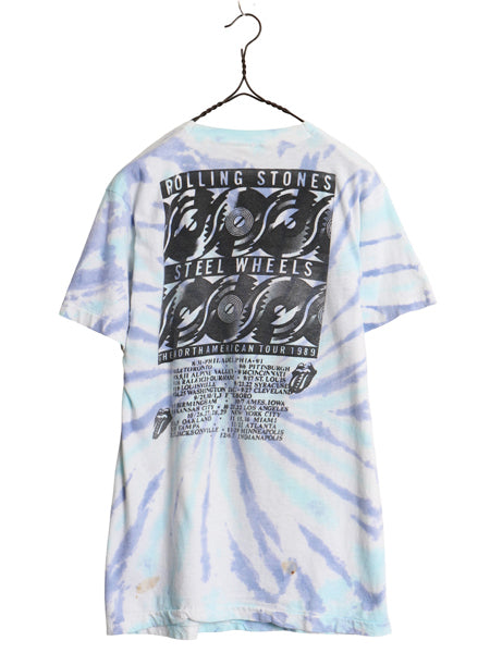 80s USA製 ★ ローリング ストーンズ ツアー プリント タイダイTシャツ メンズ L 小さめ M ヴィンテージ 当時物 リップタン バンド ロック