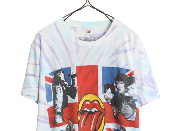 80s USA製 ★ ローリング ストーンズ ツアー プリント タイダイTシャツ メンズ L 小さめ M ヴィンテージ 当時物 リップタン バンド ロック