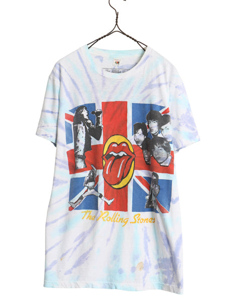80s USA製 ★ ローリング ストーンズ ツアー プリント タイダイTシャツ メンズ L 小さめ M ヴィンテージ 当時物 リップタン バンド ロック