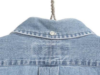 00s ラルフローレン 3点留め ボタンダウン 長袖 デニム シャツ メンズ M 古着 オールド ポロ 長袖シャツ ワンポイント カジュアル ゆったり