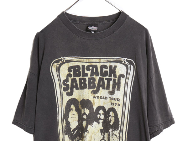 00s ブラックサバス 両面 プリント Tシャツ メンズ XL オールド オジーオズボーン オフィシャル ツアー バンド ロック アート イラスト 黒
