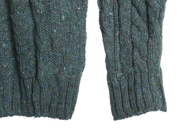 アイルランド製 エルエルビーン フィッシャーマン ニット セーター メンズ XL 古着 ウール アラン ハイネック プルオーバー 大きいサイズ