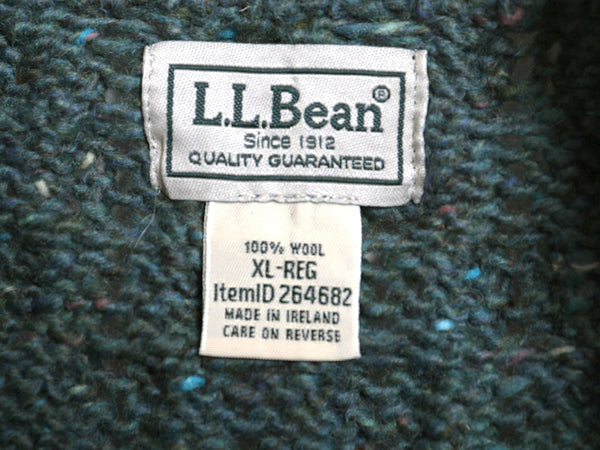 アイルランド製 エルエルビーン フィッシャーマン ニット セーター メンズ XL 古着 ウール アラン ハイネック プルオーバー 大きいサイズ