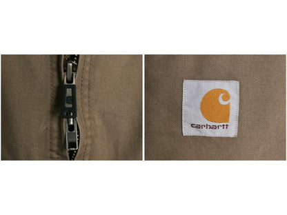 US企画 カーハート 中綿 クイック ダック ベスト メンズ L 101494 フルジップ ナイロン キルティング ライナー ハイネック ワーク 廃版 茶