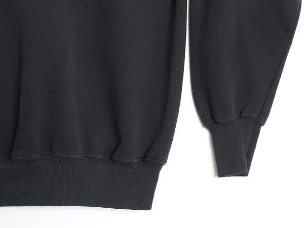 80s USA製 グラフィック プリント スウェット メンズ XL 小さめ L 程 ヴィンテージ トレーナー 裏起毛 グラデーション ラグラン ブラック