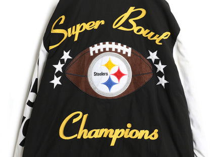 スティーラーズ 中綿 コットン スタジャン メンズ L / NFL オフィシャル アメフト ブルゾン フルジップ アワード ジャケット ナンバリング