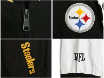 スティーラーズ 中綿 コットン スタジャン メンズ L / NFL オフィシャル アメフト ブルゾン フルジップ アワード ジャケット ナンバリング