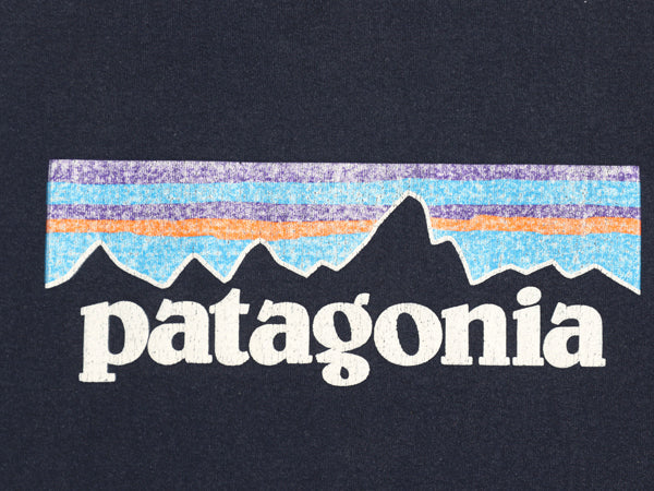 パタゴニア プリント スウェット フード パーカー メンズ M / 19年製 トレーナー ストレッチ 裏起毛 プルオーバー ヘビーウェイト ネイビー