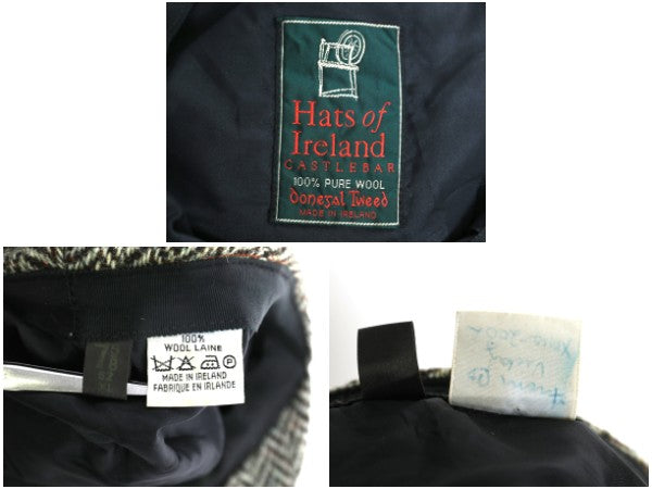 アイルランド製 HATS OF IRELAND ツイード ウール ハンチング キャップ メンズ レディース XL 帽子 キャスケット 防寒 秋 冬 大きいサイズ