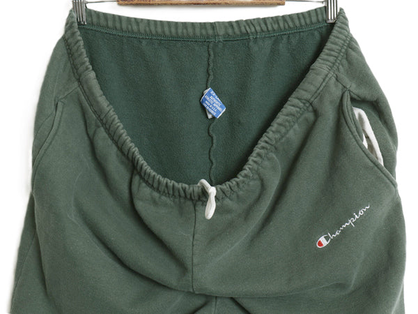 90s USA製 チャンピオン ポケット付き スウェット パンツ メンズ XXL / オールド 裏起毛 スクリプト ロゴ ヘビーウェイト 大きいサイズ 緑