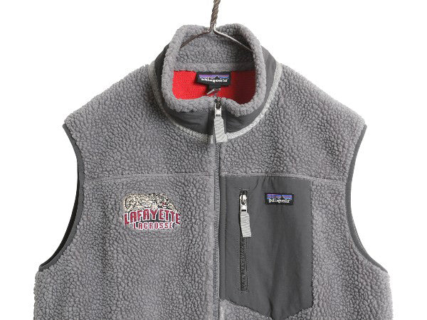 パタゴニア クラシック レトロX フリース ベスト メンズ L 17年製 アウトドア パイル フルジップ ハイネック 重ね着 前開き カレッジ 刺繍