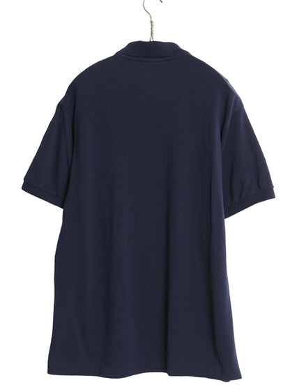 ラコステ 鹿の子 半袖 ポロシャツ 5 メンズ L / 古着 半袖シャツ ワンポイント ボックス コットン カットソー トップス きれいめ ネイビー